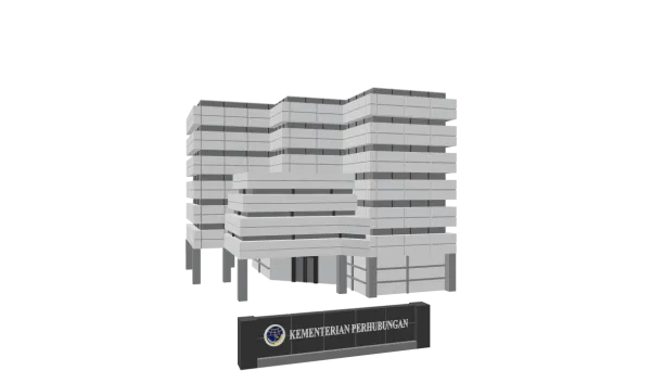 Gedung KEMENHUB RI 3D Model Logo